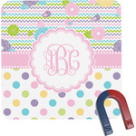 Girly Girl Square Fridge Magnet (Personalized)