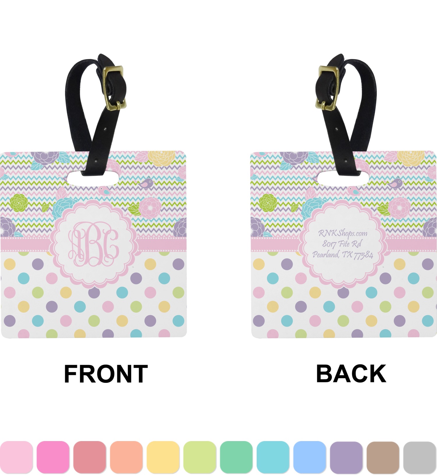 Girly Girl Square Luggage Tag (Personalized) YouCustomizeIt