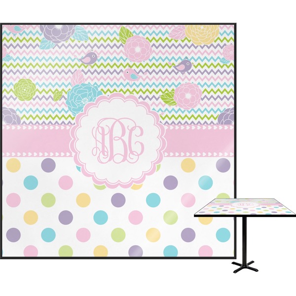 Custom Girly Girl Square Table Top - 24" (Personalized)