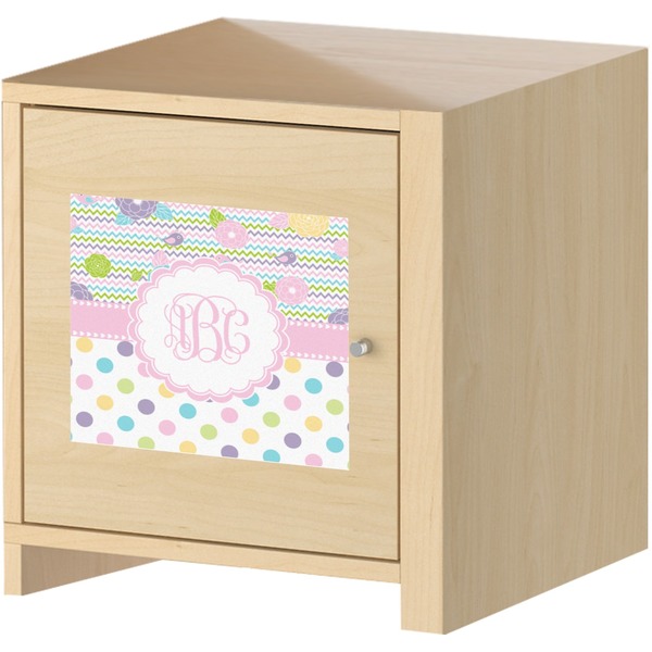 Girly Girl Square Wall Decal on Wooden Cabinet
