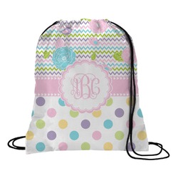 Girly Girl Drawstring Backpack - Medium (Personalized)