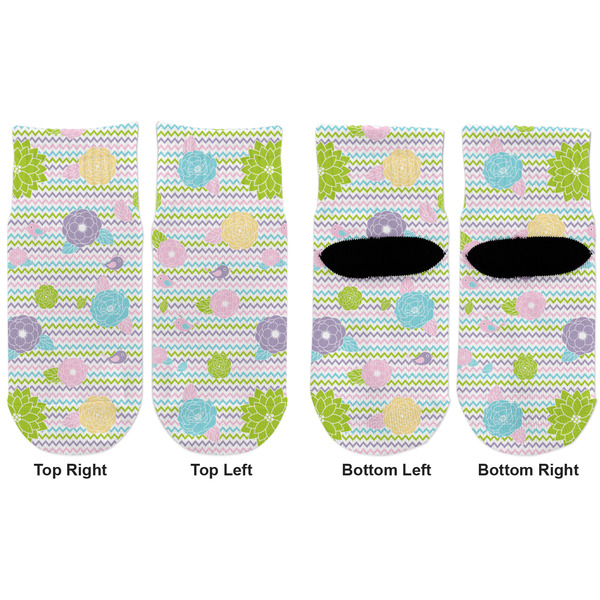 Girly Girl Toddler Ankle Socks - Double Pair - Front and Back - Apvl