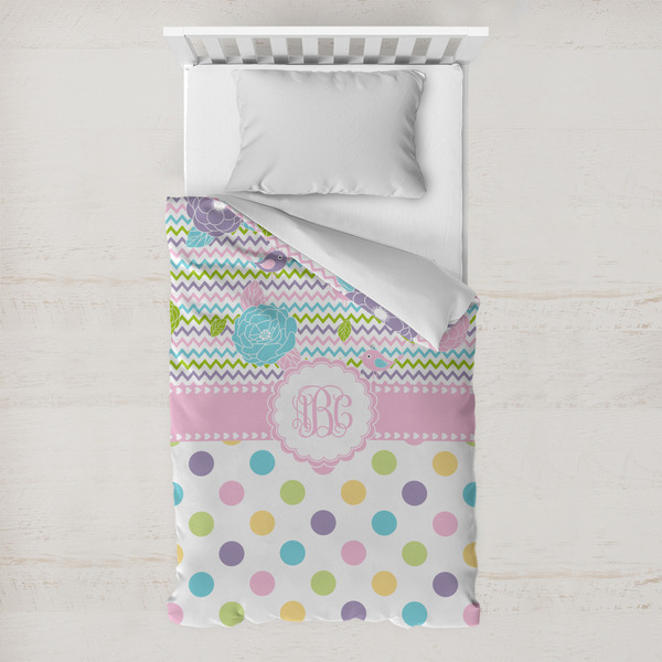 Custom Girly Girl Toddler Duvet Cover w/ Monogram