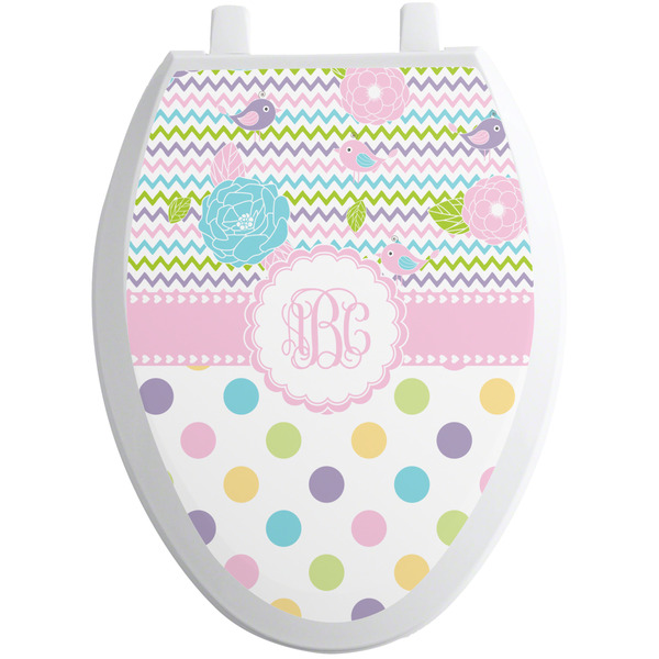 Custom Girly Girl Toilet Seat Decal - Elongated (Personalized)