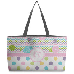Girly Girl Beach Totes Bag - w/ Black Handles (Personalized)