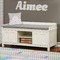 Girly Girl Wall Name Decal Above Storage bench