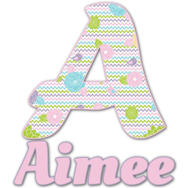 Custom Girly Girl Name & Initial Decal - Up to 18"x18" (Personalized)