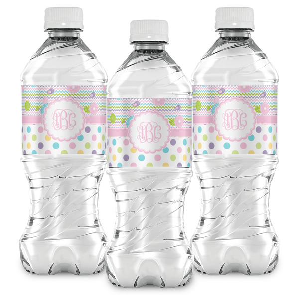 Girly Girl Water Bottle Labels - Front View