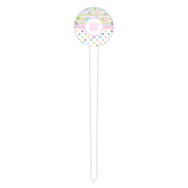 Girly Girl White Plastic 4" Food Pick - Round - Single Pick