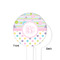 Girly Girl White Plastic 4" Food Pick - Round - Single Sided - Front & Back