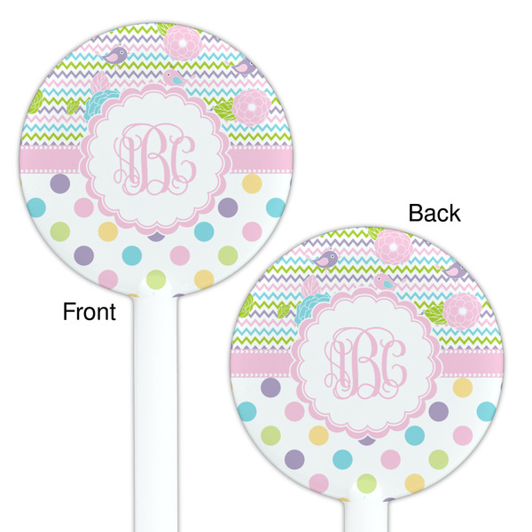 Girly Girl White Plastic 5.5" Stir Stick - Double Sided - Round - Front & Back