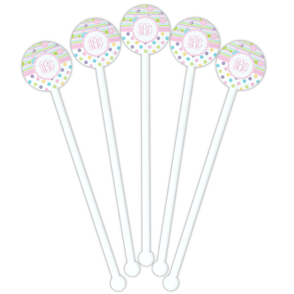 Girly Girl White Plastic 5.5" Stir Stick - Fan View