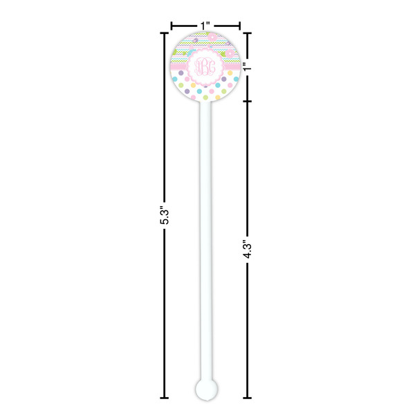 Girly Girl White Plastic 5.5" Stir Stick - Round - Dimensions