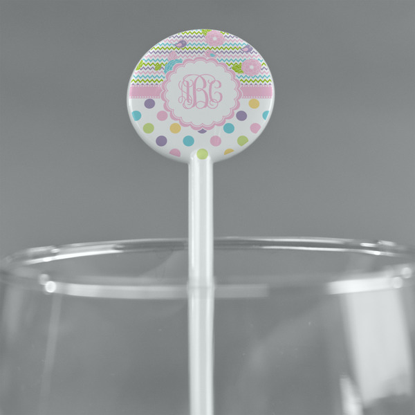 Girly Girl White Plastic 5.5" Stir Stick - Round - Main