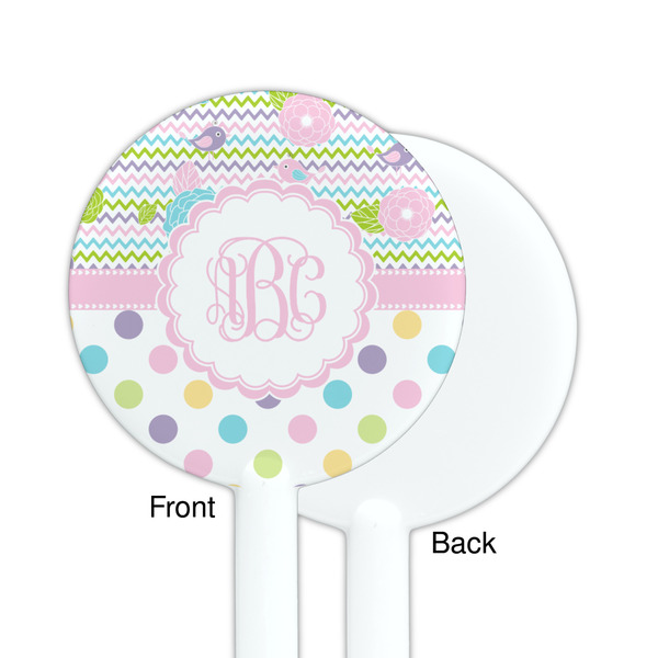Girly Girl White Plastic 5.5" Stir Stick - Single Sided - Round - Front & Back