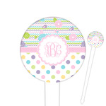 Girly Girl Cocktail Picks - Round Plastic (Personalized)