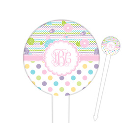 Girly Girl Round Plastic Food Picks (Personalized)