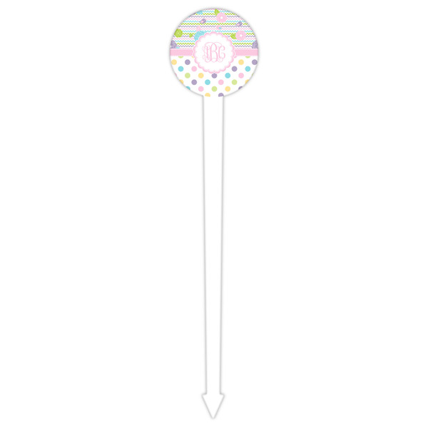 Girly Girl White Plastic 6" Food Pick - Round - Single Pick