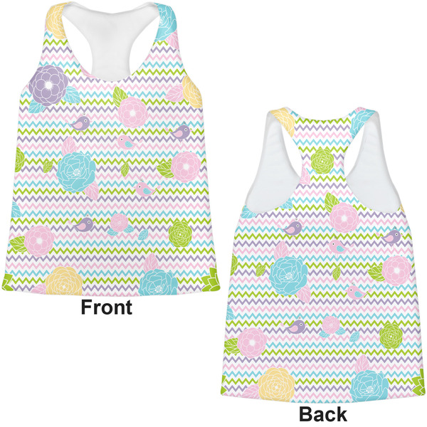 Girly Girl Womens Racerback Tank Tops - Medium - Front and Back