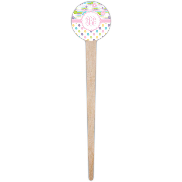 Girly Girl Wooden 4" Food Pick - Round - Single Pick