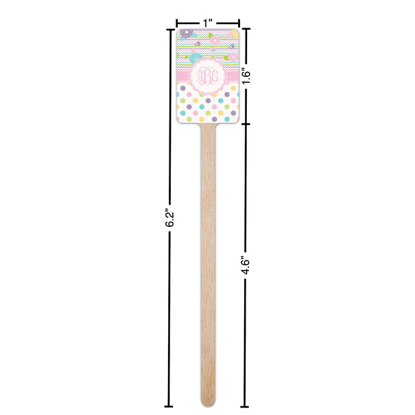 Girly Girl Wooden 6.25" Stir Stick - Rectangular - Dimensions