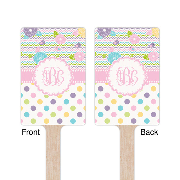 Girly Girl Wooden 6.25" Stir Stick - Rectangular - Double Sided - Front & Back