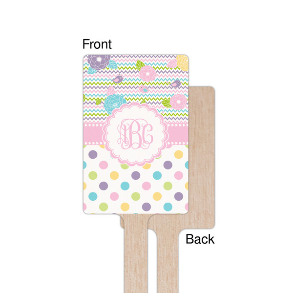 Girly Girl Wooden 6.25" Stir Stick - Rectangular - Single - Front & Back