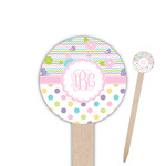 Girly Girl Round Wooden Food Picks (Personalized)