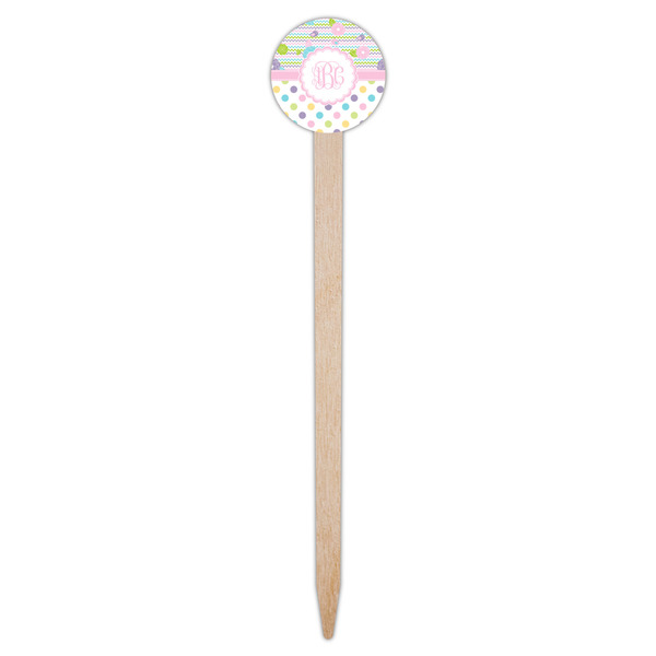 Girly Girl Wooden 6" Food Pick - Round - Single Pick