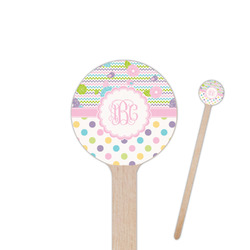 Girly Girl 6" Round Wooden Stir Sticks - Double Sided (Personalized)