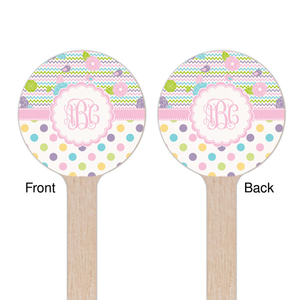 Girly Girl Wooden 6" Stir Stick - Round - Double Sided - Front & Back