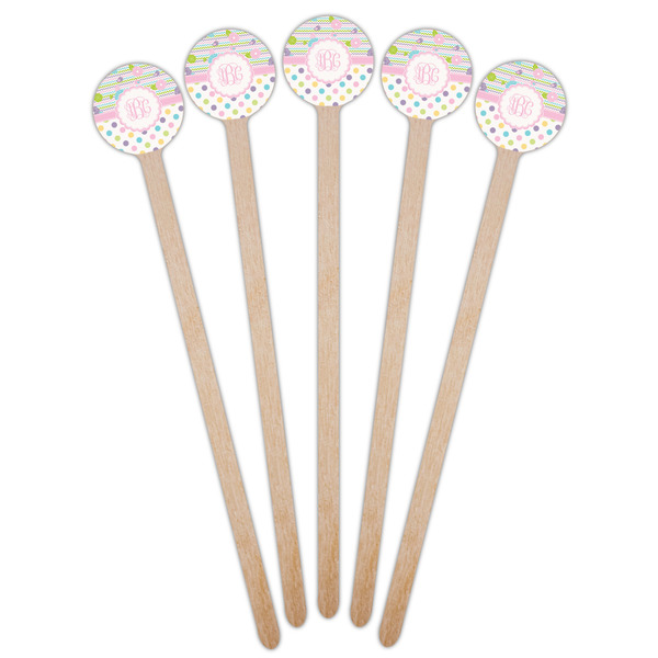 Girly Girl Wooden 7.5" Stir Stick - Round - Fan View