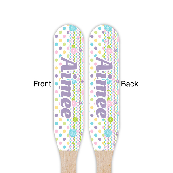 Girly Girl Wooden Food Pick - Paddle - Double Sided - Front & Back