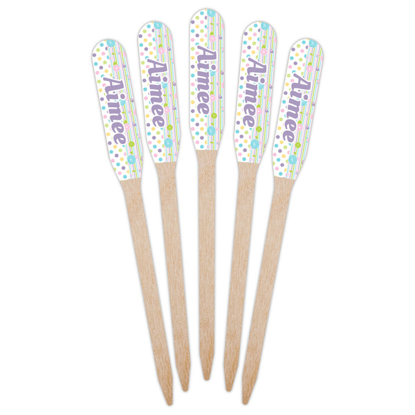 Girly Girl Wooden Food Pick - Paddle - Fan View