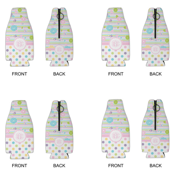 Girly Girl Zipper Bottle Cooler - Set of 4 - APPROVAL