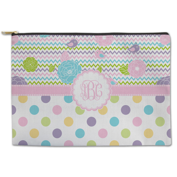 Custom Girly Girl Zipper Pouch - Large - 12.5"x8.5" (Personalized)