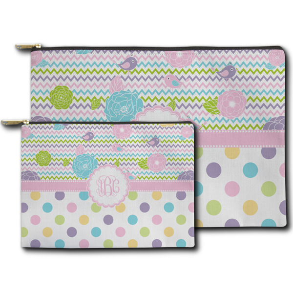 Girly Girl Zippered Pouches - Size Comparison