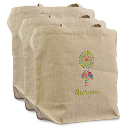 Dreamcatcher Reusable Cotton Grocery Bags - Set of 3 (Personalized)