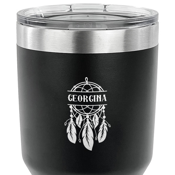 Dreamcatcher 30 oz Stainless Steel Ringneck Tumbler - Black - CLOSE UP