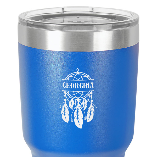 Dreamcatcher 30 oz Stainless Steel Ringneck Tumbler - Blue - Close Up