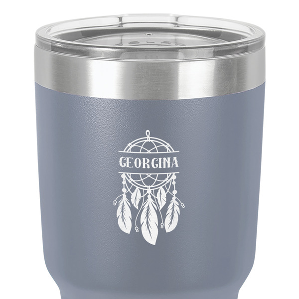 Dreamcatcher 30 oz Stainless Steel Ringneck Tumbler - Grey - Close Up