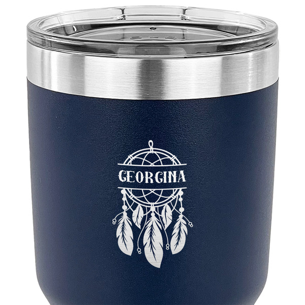Dreamcatcher 30 oz Stainless Steel Ringneck Tumbler - Navy - CLOSE UP
