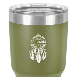 Dreamcatcher 30 oz Stainless Steel Tumbler - Olive - Double-Sided (Personalized)