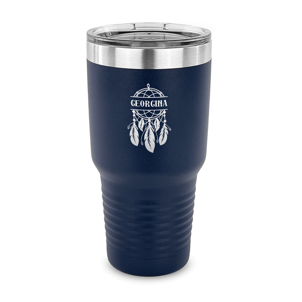 Custom Dreamcatcher 30 oz Stainless Steel Tumbler - Navy - Single Sided (Personalized)