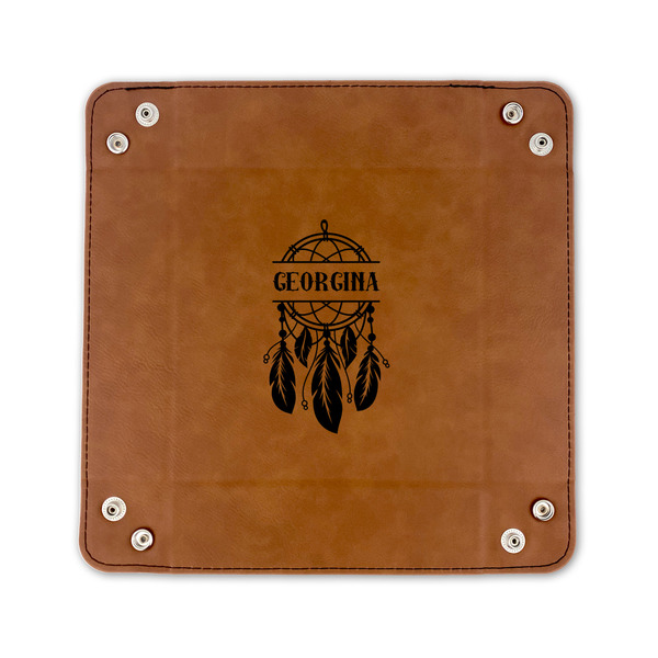 Dreamcatcher 6" x 6" Leatherette Snap Up Tray - FLAT FRONT