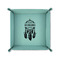 Dreamcatcher 6" x 6" Teal Leatherette Snap Up Tray - FOLDED UP