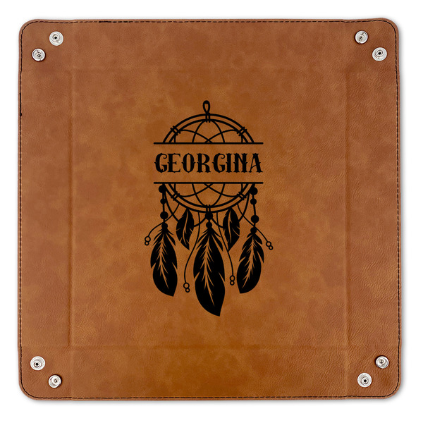 Dreamcatcher 9" x 9" Leatherette Snap Up Tray - APPROVAL (FLAT)