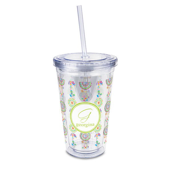 Custom Dreamcatcher 16oz Double Wall Acrylic Tumbler with Lid & Straw - Full Print (Personalized)