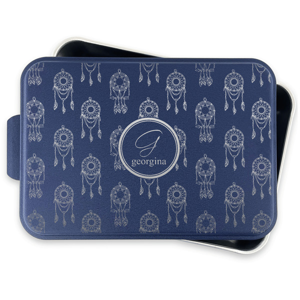 Dreamcatcher Aluminum Baking Pan - Navy Lid - FRONT w/lid off