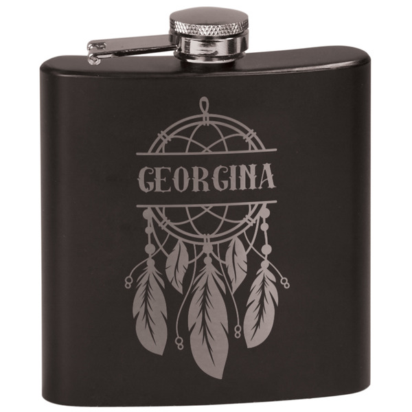 Custom Dreamcatcher Black Flask Set (Personalized)